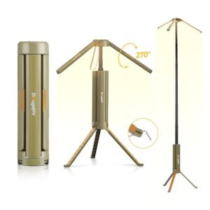 Camping Lamp with 15600 mAh, Rechargeable Camping Light, Adjustable Height and Angle, 4000 lm, IP54 Waterproof, Camping Lantern for Camping, Travel, Emergency