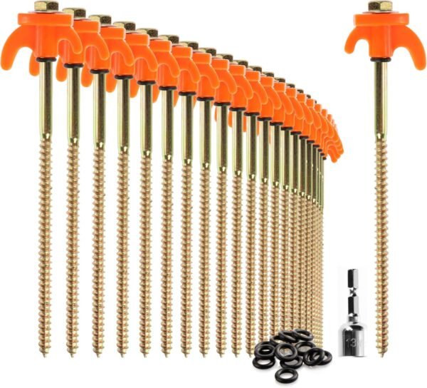 com-four Zeltheringe 24 Stück robuster Stahl für festen Halt bei Camping und Outdoor