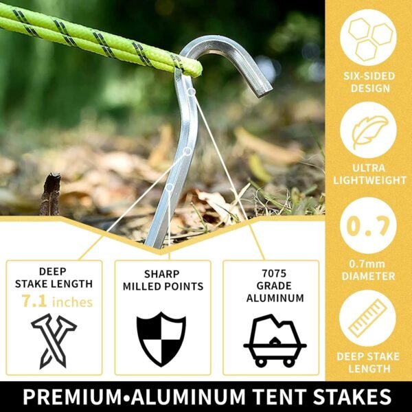 DN DENNOV Aluminium Zeltheringe 18cm robust leicht ideal für Camping und harte Böden