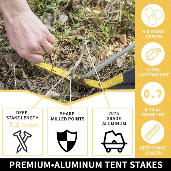 DN DENNOV Aluminium Zeltheringe 18cm robust leicht ideal für Camping und harte Böden