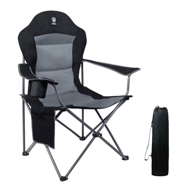 EVER ADVANCED Luxus Campingstuhl Faltbar 160 KG Belastbar Ultragroß mit Hochlehner Bequem Gepolster Klappstuhl Camping Garten Balkon Strand, Camping Stuhl Sessel Gartenstuhl...