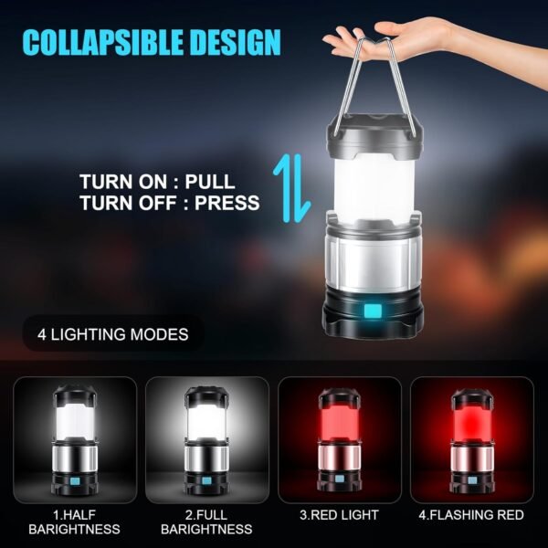 EXTSUD IPX5 wasserdichte LED Campinglampe mit Powerbank und vier Lichtmodi ideal fürs Nachtfischen