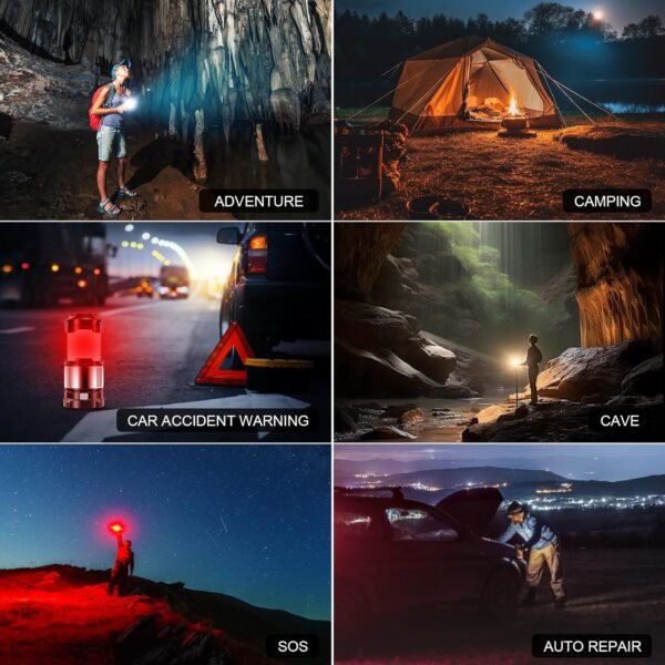 EXTSUD IPX5 wasserdichte LED Campinglampe mit Powerbank und vier Lichtmodi ideal fürs Nachtfischen
