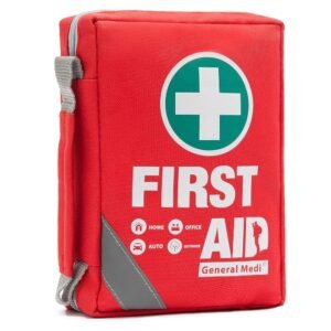 First Aid Kit - 175-Piece Premium First Aid Kit for Home, Car, Travel, Office, Sports, Hiking, Camping, Rescue (Red)