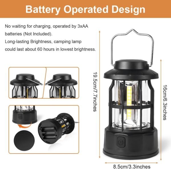 Flintronic Retro Campinglampe IPX4 Wasserdicht Dimmbare 360° Outdoor Beleuchtung