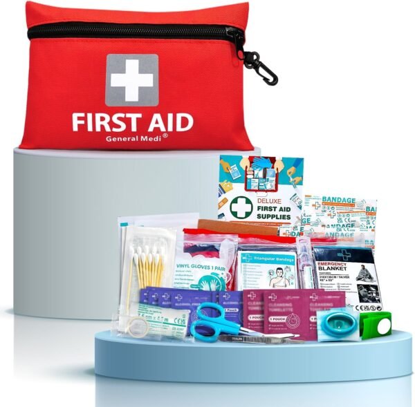 General Medi Erste Hilfe Set 92-teilig Wasserdicht Ideal für Camping Reise Büro Sport