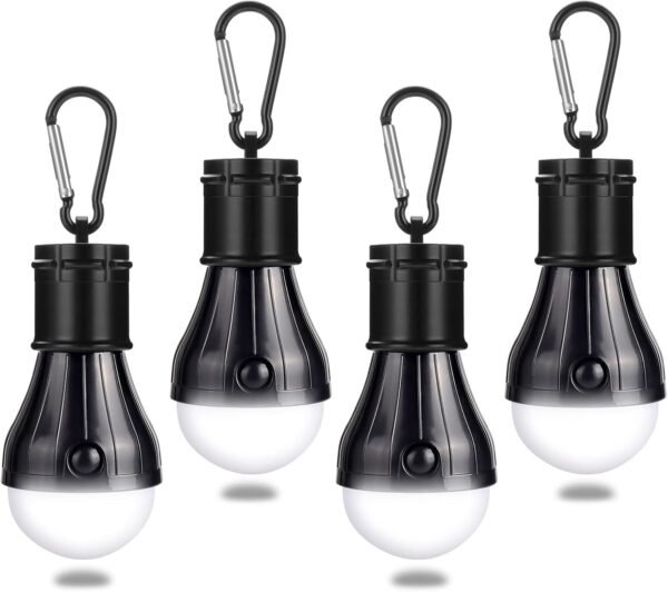 JTENG Campinglampe mit Karabiner 4 Stück LED Zeltlampen wasserdicht und vielseitig