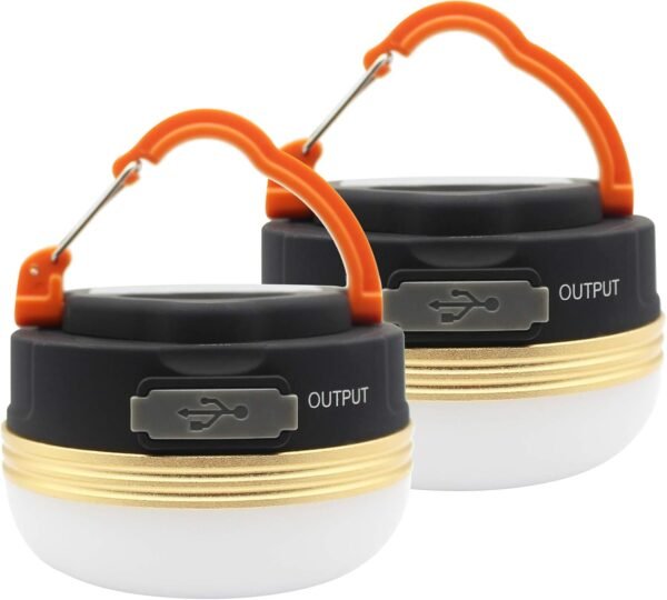 Mostop Campinglampe 2er Set LED USB Wiederaufladbar Wasserdicht mit Powerbank Funktion