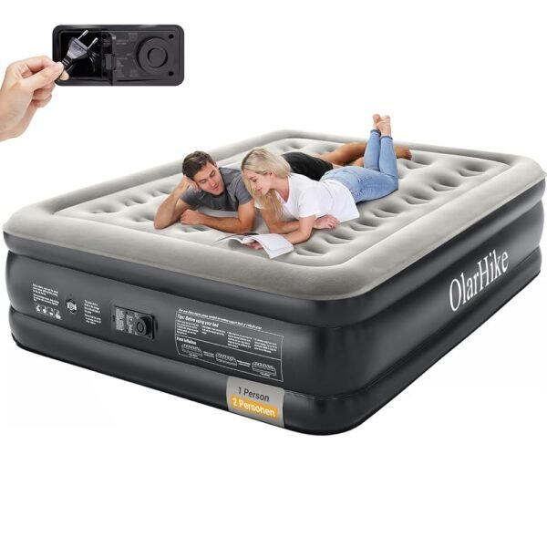 OlarHike Air Mattress for 2 People, Self-Inflating Air Bed with Integrated Pump, Self-Inflating Guest Bed, Guest Mattress, Inflatable Mattress for Camping or Home Use - 203 x...