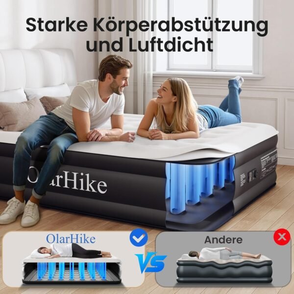 OlarHike Luftbett für 2 Personen mit integrierter Pumpe ideal fürs Camping