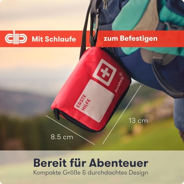 PURAHELP Mini Erste Hilfe Set kompakt robust ideal für Reisen Camping Outdoor Fahrrad