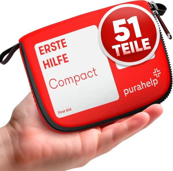 PURAHELP Mini Erste Hilfe Set kompakt robust ideal für Reisen Camping Outdoor Fahrrad