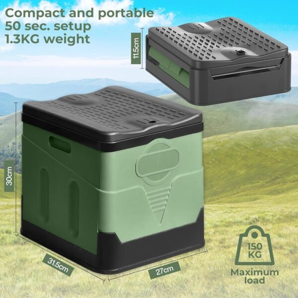 SaiXuan faltbare Campingtoilette 25L robust bis 150kg ideal für Outdoor Abenteuer