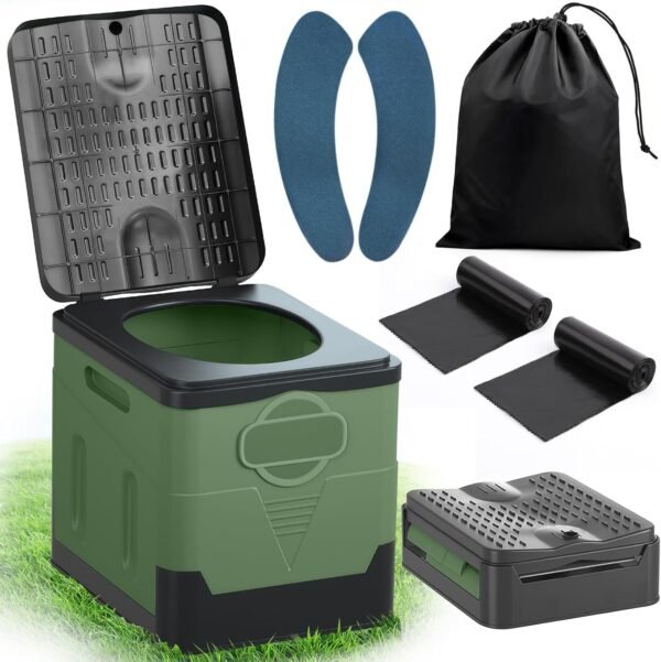 SaiXuan faltbare Campingtoilette 25L robust bis 150kg ideal für Outdoor Abenteuer
