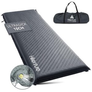Self-Inflating Sleeping Mat, 10 cm Thick Foam Camping Mattress, Ultra Thick Self-Inflating Air Mattress, Comfortable Sleeping Mat for Outdoor, Tent, Hiking, Travel