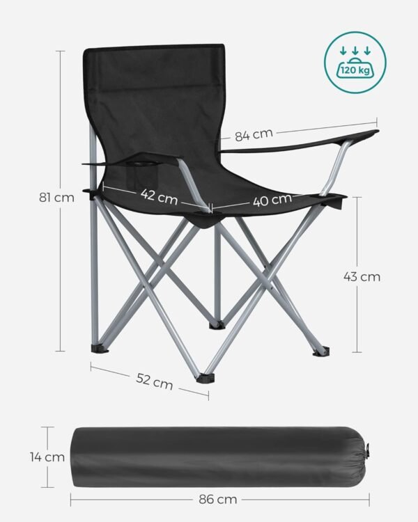 SONGMICS faltbare Campingstühle mit Getränkehalter und stabilem Rahmen ideal fürs Outdoor-Abenteuer