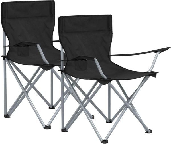 SONGMICS faltbare Campingstühle mit Getränkehalter und stabilem Rahmen ideal fürs Outdoor-Abenteuer