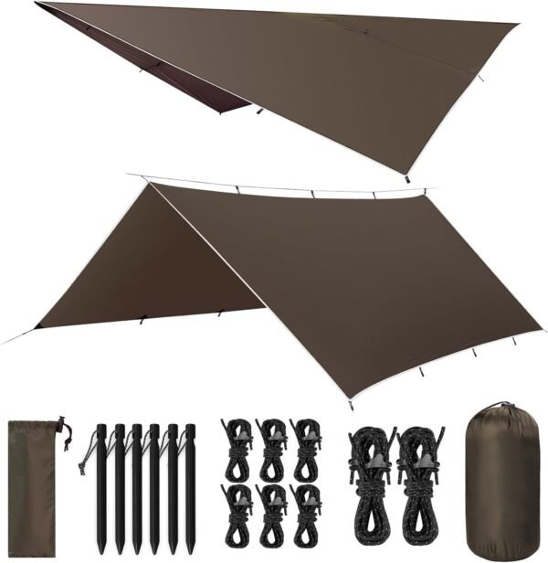 VOSOIR Tarp 3x4M wasserdicht ultraleicht ideal für Camping Wandern Picknick Schutz