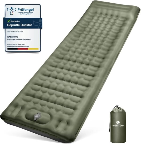WARMTUYO Camping Sleeping Pad 12cm dicke selbstaufblasbare Isomatte wasserdicht und robust