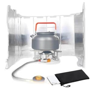 Windschutz für Campingkocher,Faltbar Aluminium Windschutz,Leichter Faltbarer Windschutz,Camping Windschutzscheibe,Windschutzscheibe Windscreen,Für Outdoor...