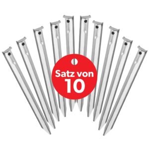 Zeltheringe 30cm - Stahl Zeltheringe für Hartboden - Stabile und sichere Sturmnägel - V-Grip Profil für weichen Sand - Robuste Outdoor-Ausrütung für Camping oder Erkundungen -...