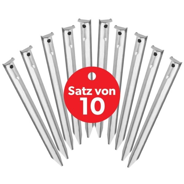 Zeltheringe 30cm - Stahl Zeltheringe für Hartboden - Stabile und sichere Sturmnägel - V-Grip Profil für weichen Sand - Robuste Outdoor-Ausrütung für Camping oder Erkundungen -...